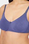 Amante Double Layered Non Wired Full Coverage Super Support Bra - Crown Blue — thumbnail 4